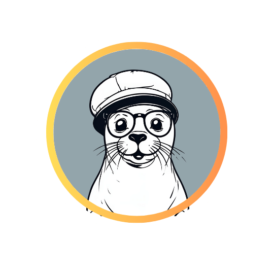Zeichnung von einer Robbe in Logo Form